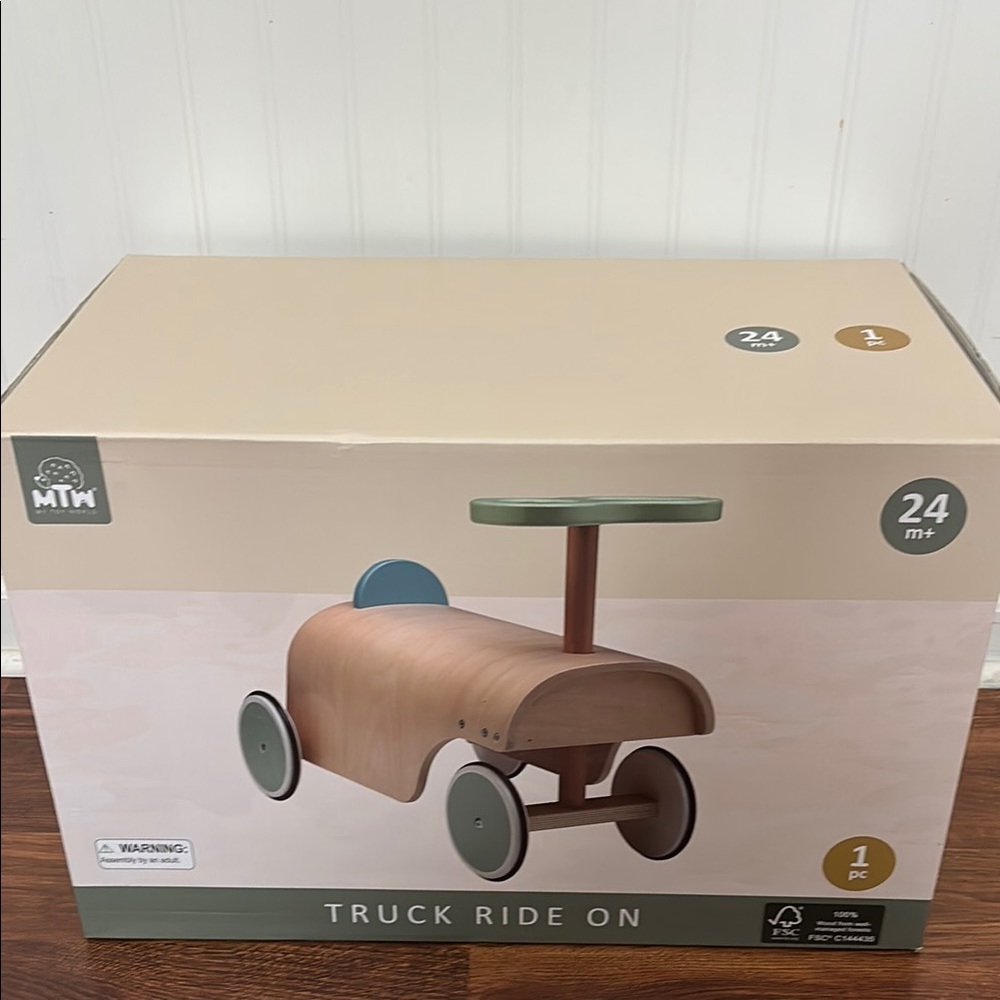MTW truck ride on 1 pc 24+ months montessori Wooden Ride-On Truck for Kids NEW